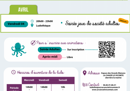 Soirée jeux de société enfants/adultes