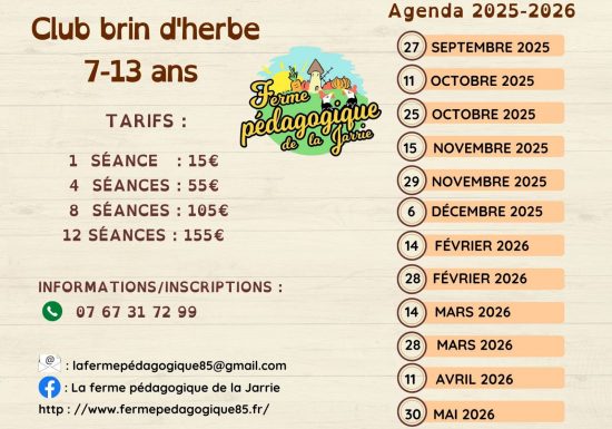Activités enfant – Club brin d’herbes à La Ferme pédagogique de la Jarrie