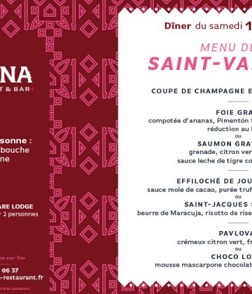 Menu Saint-Valentin Andina