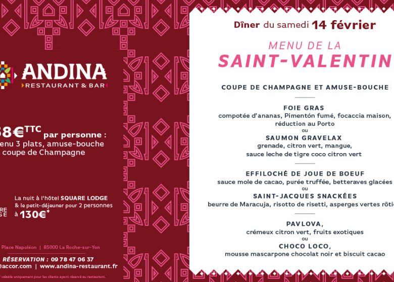 Menu Saint-Valentin Andina