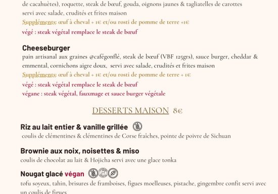La cave à manger – Menu de Noël