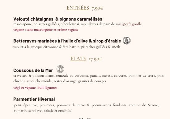 La cave à manger – Menu de Noël