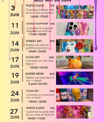 Ateliers Self&rsquo;Art – Programme de Juin
