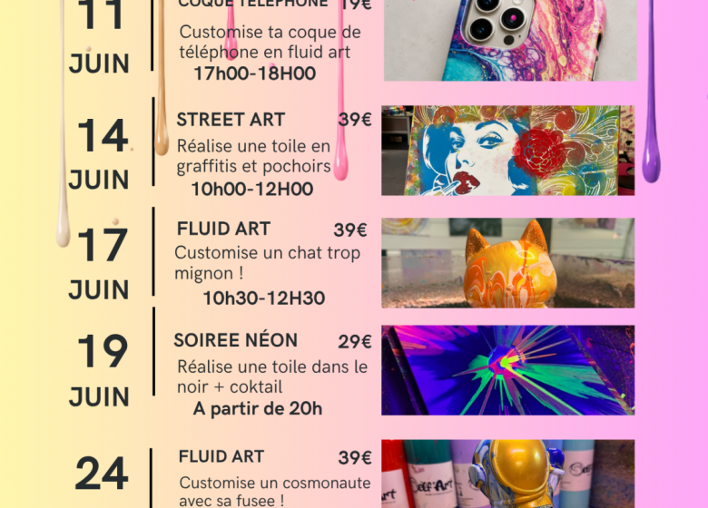 Ateliers Self&rsquo;Art – Programme de Juin