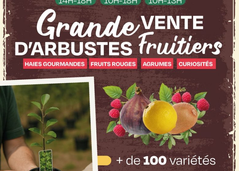 Grande vente d’arbustes fruitiers