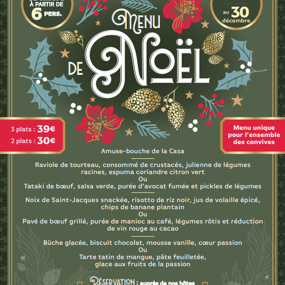 Menu de Nöel pour les groupes – Andina