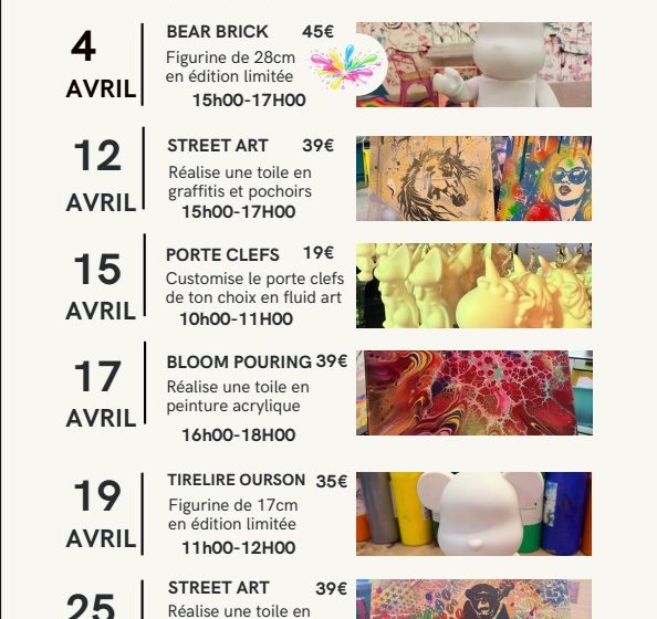 Programme d&rsquo;avril chez Self&rsquo;Art