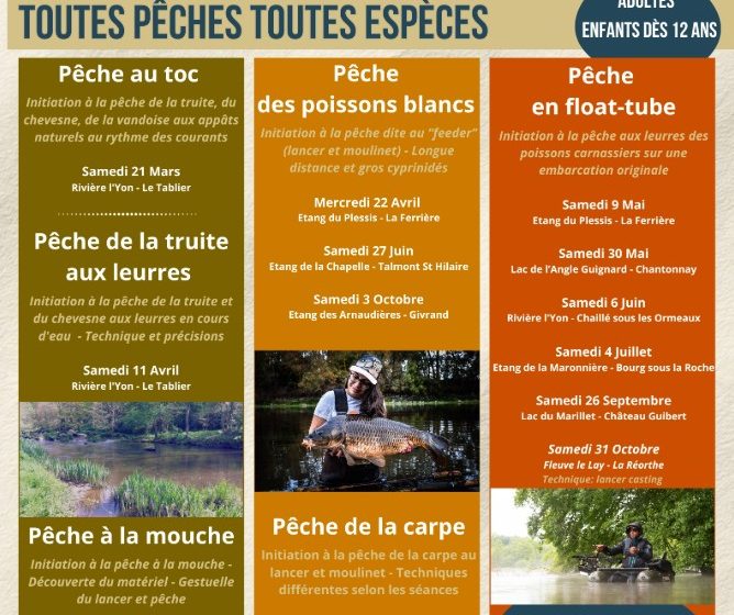 Stages de pêche demi-journée
