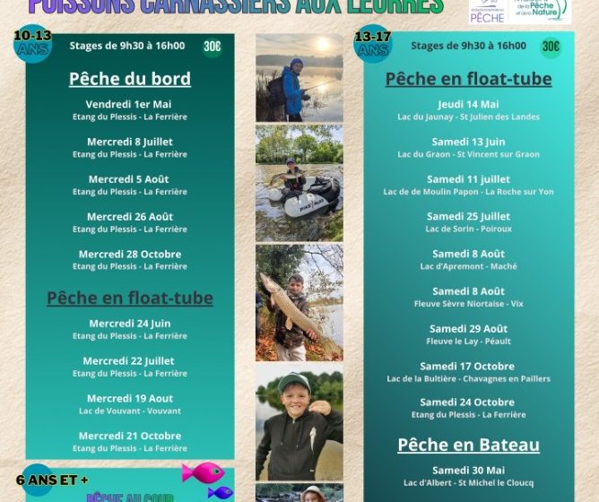 Stages de pêche enfants/ado