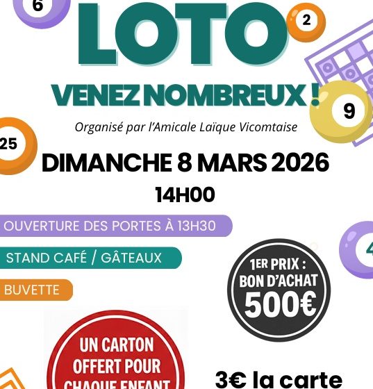 Loto associatif – Amicale Laïque Vicomtaise