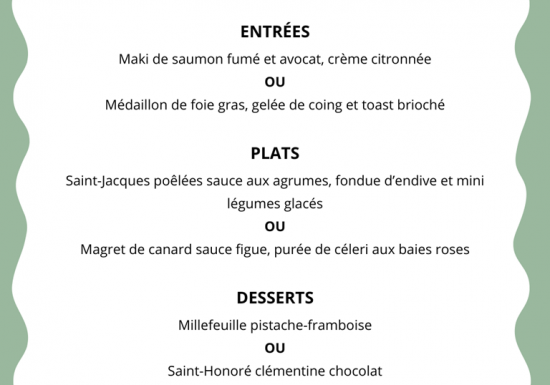 Menu Saint-Valentin – Restaurant l&rsquo;Autographe