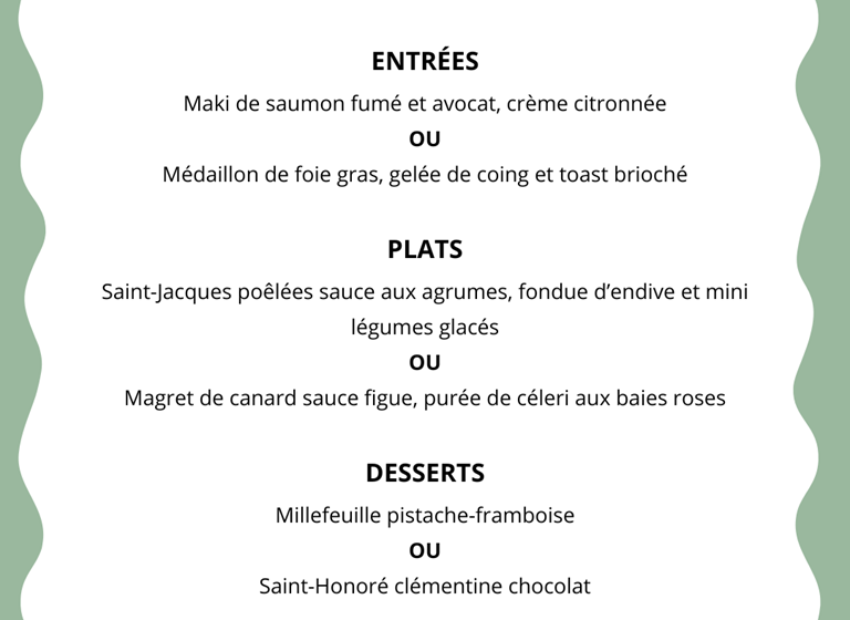 Menu Saint-Valentin – Restaurant l&rsquo;Autographe
