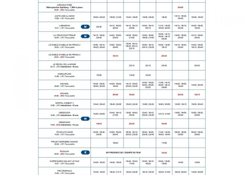 PROGRAMME DU CINEVILLE LRSY DU 13/05 AU 19/05