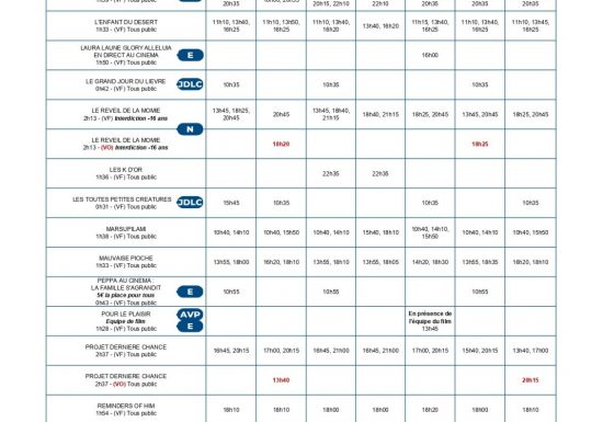 PROGRAMME DU CINEVILLE LRSY DU 15/04 AU 21/04
