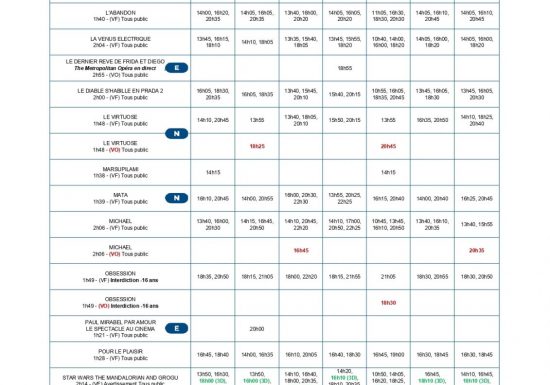 PROGRAMME DU CINEVILLE LRSY DU 27/05 AU 02/06