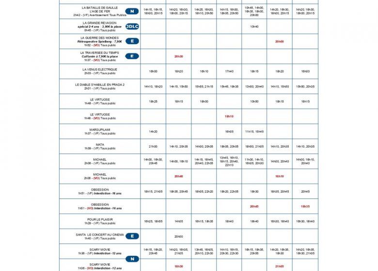 PROGRAMME DU CINEVILLE LRSY DU 03 AU 09 JUIN