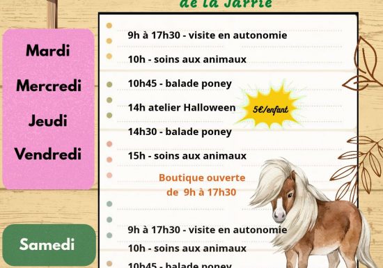 Ateliers et visites à la La Ferme pédagogique de la Jarrie