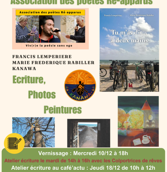 Associations des poètes ré-apparus – Exposition viv(r)e la poésie sans égo
