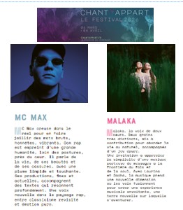 Chant&rsquo;appart à La Roche sur Yon avec Mc Max et Malaka