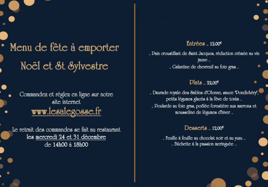 Le sale gosse – Menu des fêtes à emporter