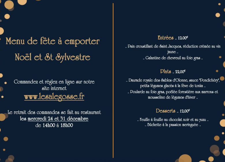 Le sale gosse – Menu des fêtes à emporter