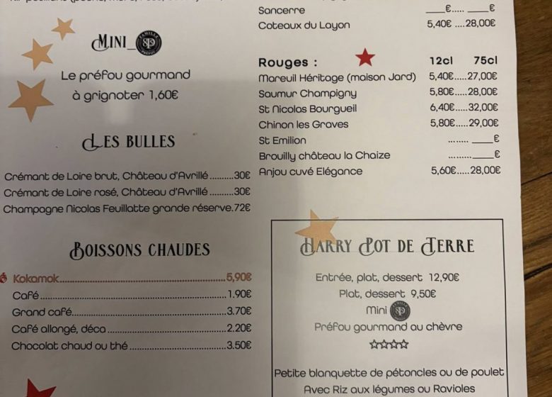 Menu de Noël – Les ptits ventres de terre en fête