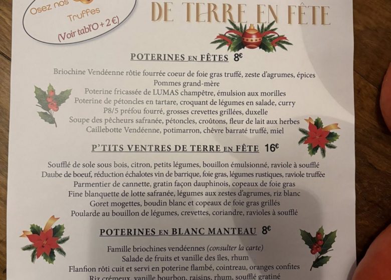 Menu de Noël – Les ptits ventres de terre en fête