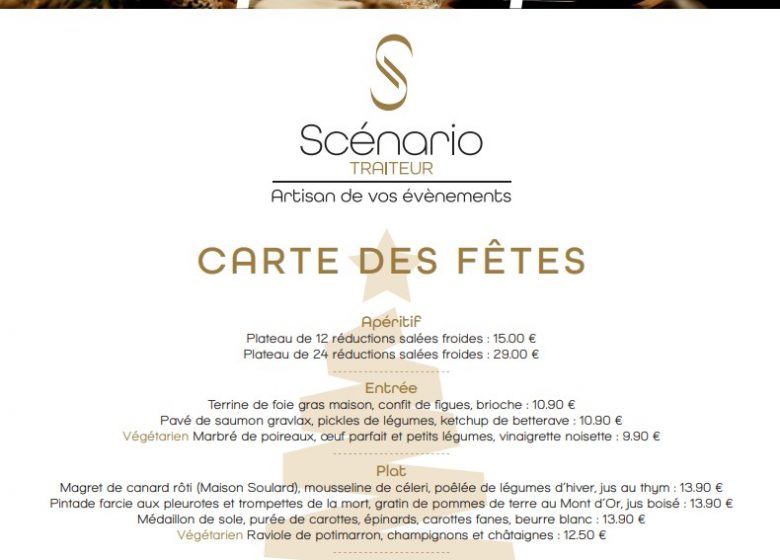 Scénario traiteur – Carte des fêtes de fin d’année