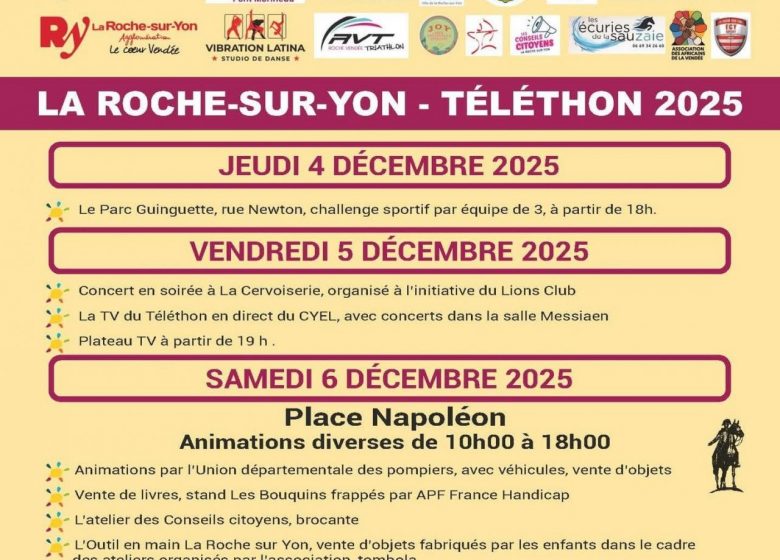 Programme téléthon la Roche-sur-Yon 2025