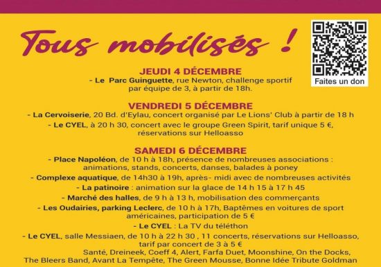 Programme téléthon la Roche-sur-Yon 2025